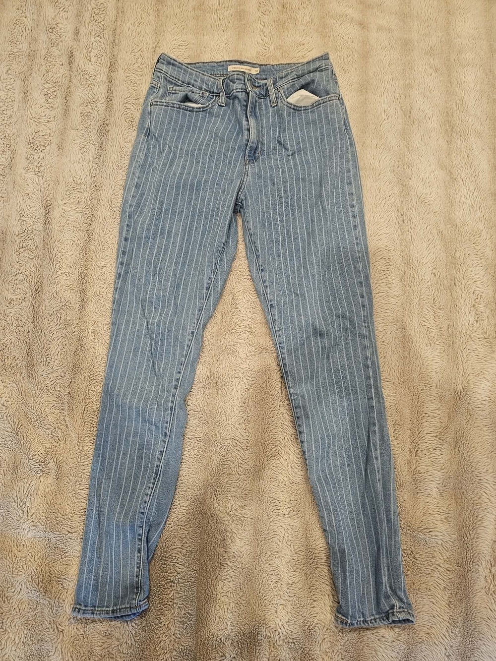 Levi's Striped Light Blue Women's Skinny Jeans
